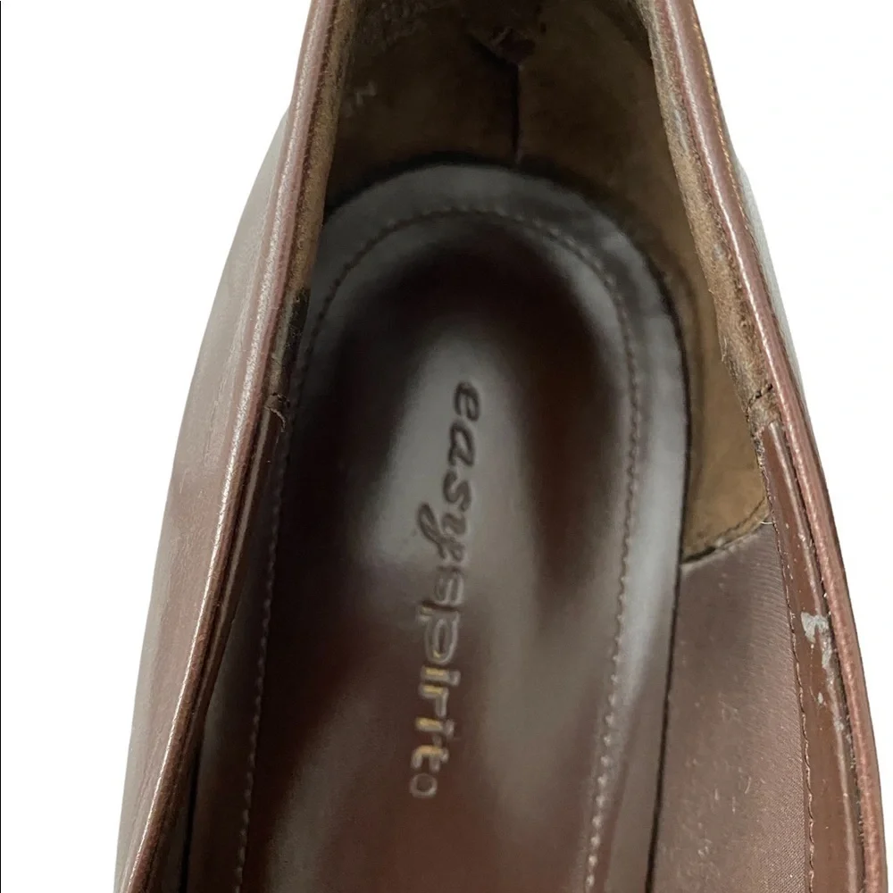 EASY SPIRIT Brown Leather Pump Shoes Women 7-1/2 AA, 7.5 Narrow